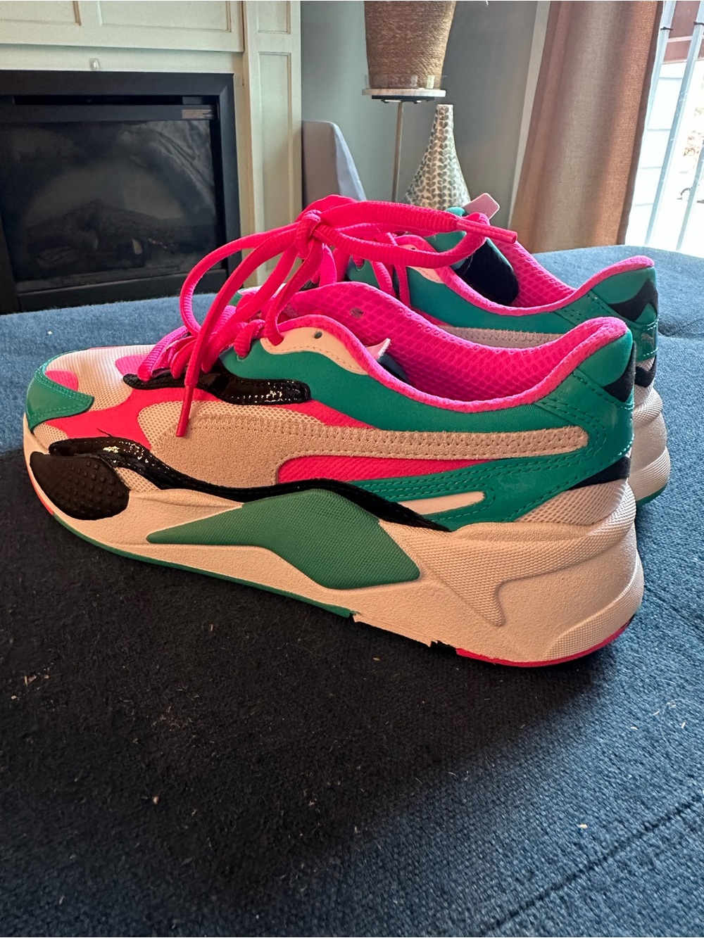 Neon Pink & Teal Athletic Sneakers